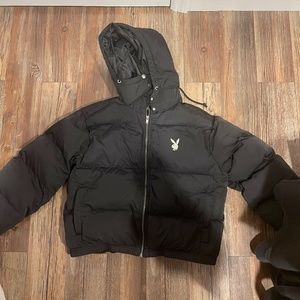 playboy pacs black puffer jacket XS/s women's winter